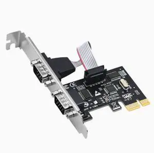 Desktop PCIE to RS232 serial port card, 2-port PCIE to 232 serial port expansion card, 9-pin COM port adapter card Desktop PCIE to RS232 serial port card, 2-port PCIE to 232 serial port expansion card, 9-pin COM port adapter card