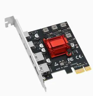 Desktop PCI-E to USB 3.0 power-free expansion card with 4 ports, 2A + 2C independent power supply, supports fast charging and adapter conversion Desktop PCI-E to USB 3.0 power-free expansion card with 4 ports, 2A + 2C independent power supply, supports fast charging and adapter conversion