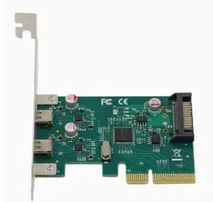 PCIe to USB 3.1 Type-C High-Speed Expansion Card 2-Port ASM1142 10G Rate SATA Power Supply PCIe to USB 3.1 Type-C High-Speed Expansion Card 2-Port ASM1142 10G Rate SATA Power Supply