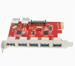 Desktop PC built-in PCIe to 7-port USB 3.0 expansion card, high-speed 7-port USB adapter card Desktop PC built-in PCIe to 7-port USB 3.0 expansion card, high-speed 7-port USB adapter card