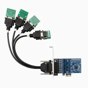 PCI-E to 4-port RS485/422 expansion card for industrial use with transient voltage suppression protector PCI-E to 4-port RS485/422 expansion card for industrial use with transient voltage suppression protector