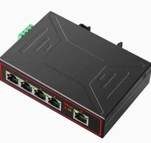 Industrial switch with 5 ports, rail-mounted, resistant to high and low temperatures, 100Mbps industrial-grade network switch with a transmission distance of 250 meters Industrial switch with 5 ports, rail-mounted, resistant to high and low temperatures, 100Mbps industrial-grade network switch with a transmission distance of 250 meters