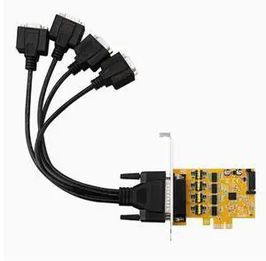 PCIe 4-port power supply conversion card with RS232 serial port card, SATA power supply 9-pin conversion card PCIe 4-port power supply conversion card with RS232 serial port card, SATA power supply 9-pin conversion card