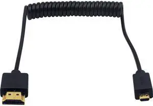 Duttek Micro HDMI to HDMI Coiled Cable 1FT-4FT, 4K@60Hz HDMI to Micro HDMI Adapter Cable Extreme Slim/Thin, 3D for Camera, DSLRs, Camcorders, Portable Screens, Raspberry Pi 5 4, GoPro Hero 7/6 Duttek Micro HDMI to HDMI Coiled Cable 1FT-4FT, 4K@60Hz HDMI to Micro HDMI Adapter Cable Extreme Slim/Thin, 3D for Camera, DSLRs, Camcorders, Portable Screens, Raspberry Pi 5 4, GoPro Hero 7/6