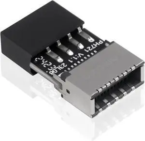 USB 2.0 to USB 3.2 Gen 1 Header Adapter, Front Panel Connector Motherboard, USB 9Pin Female to Type-E Adapter for Extending USB C Ports on Front Panel of PC 1 Pack USB 2.0 to USB 3.2 Gen 1 Header Adapter, Front Panel Connector Motherboard, USB 9Pin Female to Type-E Adapter for Extending USB C Ports on Front Panel of PC 1 Pack