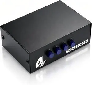 AV Switch Box,RCA Switcher,AV(3 RCA) Cable 4 in 1 Out Composite Video L/R Audio Selector Box for Wii, PS2, Xbox, DVD Player, STB, HDTV, No Power Required AV Switch Box,RCA Switcher,AV(3 RCA) Cable 4 in 1 Out Composite Video L/R Audio Selector Box for Wii, PS2, Xbox, DVD Player, STB, HDTV, No Power Required