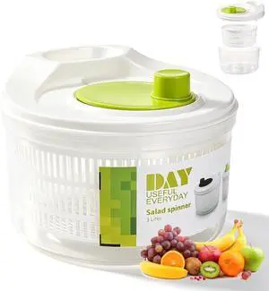 Salad Spinner Lettuce Washer and Dryer Vegetable Colander Clear Bowl
Large Capacity, Easy-Turn Spin Knob, Locking Lid, Non-Slip Base, Wash and Dry Greens, Fruits and Vegetables Salad Spinner Lettuce Washer and Dryer Vegetable Colander Clear Bowl
Large Capacity, Easy-Turn Spin Knob, Locking Lid, Non-Slip Base, Wash and Dry Greens, Fruits and Vegetables