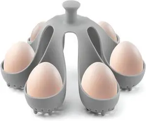 Silicone Egg Boiler Rack Freestanding Egg Boiler Eggs Cooker Hard Boiled Eggs Boilers Eg g Molds for Cooking Holds 6 Eg g Poached (COLOR:grey) Silicone Egg Boiler Rack Freestanding Egg Boiler Eggs Cooker Hard Boiled Eggs Boilers Eg g Molds for Cooking Holds 6 Eg g Poached (COLOR:grey)