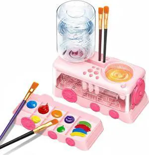 Automatic Paint Brush Rinser, Rotating Watercolor & Acrylic Brush Cleaner, Hands-Free Art Tool Washing Station for Clear Water, Compact ABS Plastic Desk Accessory (1 PC) Automatic Paint Brush Rinser, Rotating Watercolor & Acrylic Brush Cleaner, Hands-Free Art Tool Washing Station for Clear Water, Compact ABS Plastic Desk Accessory (1 PC)