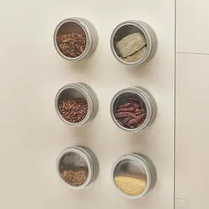 Magnetic Spice Jars Set of 4/6, Containers with Transparent Lid, Space Saving and Leak-Proof Design for Kitchen/Refrigerator, Wide Mouth Reusable Magnetic... Magnetic Spice Jars Set of 4/6, Containers with Transparent Lid, Space Saving and Leak-Proof Design for Kitchen/Refrigerator, Wide Mouth Reusable Magnetic...
