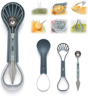 Melon Baller Scoop Set - 6 in 1,Stainless Steel Fruit Cutter,Seed Remover Cutter,watermelon Scooper Fruit Scooper and Baller, Fruit Carving Tools Dig Pulp Separator Fruit Slicer blue Melon Baller Scoop Set - 6 in 1,Stainless Steel Fruit Cutter,Seed Remover Cutter,watermelon Scooper Fruit Scooper and Baller, Fruit Carving Tools Dig Pulp Separator Fruit Slicer blue