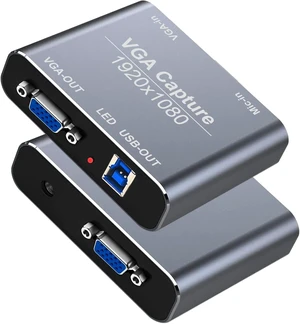 VGA Capture Card, VGA to USB Capture Device with VGA Loopout, Mic Input Support HD 720P Video for Gaming, Streaming, Teaching VGA Capture Card, VGA to USB Capture Device with VGA Loopout, Mic Input Support HD 720P Video for Gaming, Streaming, Teaching