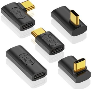 240W USB C Adapter 5-Pack, 40Gbps USB 4.0 Type C Extender, 90 Degree Right Angle USB C Adapter Fast Charging Type C Extension Connector for 8K, Thunderbolt 4/3, Steam Deck, Laptop 240W USB C Adapter 5-Pack, 40Gbps USB 4.0 Type C Extender, 90 Degree Right Angle USB C Adapter Fast Charging Type C Extension Connector for 8K, Thunderbolt 4/3, Steam Deck, Laptop