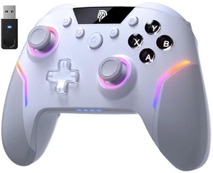 EasySMX X20 Wireless Gaming Controller with RGB Backlit, 2-Stage Hall Effect Stick, 1000Hz Polling Rate, 6-Axis Gyro on Multi-Platform, Mech Buttons- Compatible with PC/Switch/Steam/Android EasySMX X20 Wireless Gaming Controller with RGB Backlit, 2-Stage Hall Effect Stick, 1000Hz Polling Rate, 6-Axis Gyro on Multi-Platform, Mech Buttons- Compatible with PC/Switch/Steam/Android