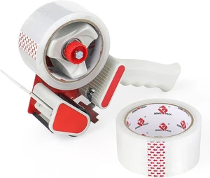 Heavy Duty Packaging Tape Dispenser, 2 Inch Tape Gun with Clear Tape, 1 Dispenser + 2 Rolls (Clear) Heavy Duty Packaging Tape Dispenser, 2 Inch Tape Gun with Clear Tape, 1 Dispenser + 2 Rolls (Clear)