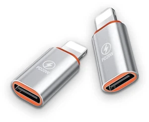 USB C to Lightning Adapter 2 Pack 20W PD Fast Charging Lightning Male to Type C Female Converter for iPhone iOS Silver USB C to Lightning Adapter 2 Pack 20W PD Fast Charging Lightning Male to Type C Female Converter for iPhone iOS Silver