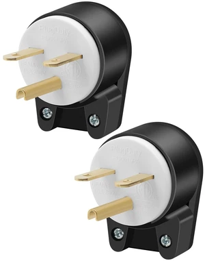 ETL Listed NEMA 6-15P Male Plug(2Pack)125V/20A 3 Prong Replacement Rewirable Plug,90 Degree Right Angle DIY Power Extension Cord Ends,2 Pole 3 Wire,Grounding ETL Listed NEMA 6-15P Male Plug(2Pack)125V/20A 3 Prong Replacement Rewirable Plug,90 Degree Right Angle DIY Power Extension Cord Ends,2 Pole 3 Wire,Grounding
