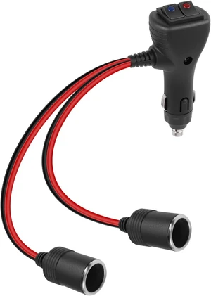 1 to 2 Car Cigarette Lighter Splitter, 2-Socket Car Cigarette Lighter Adapter with Dual Independent Switches, 12V 24V Cigarette Lighter Extension Plug Cord with 15A Fuse 1 to 2 Car Cigarette Lighter Splitter, 2-Socket Car Cigarette Lighter Adapter with Dual Independent Switches, 12V 24V Cigarette Lighter Extension Plug Cord with 15A Fuse