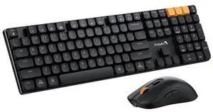 Mechanical Keyboard and Mouse, KM310 Wireless Rechargeable Aluminum Keyboard Mouse, 2.4G+Dual Bluetooth, Low Profile Keys, Red Switches, Multi-Device, for Windows/Mac - Black Mechanical Keyboard and Mouse, KM310 Wireless Rechargeable Aluminum Keyboard Mouse, 2.4G+Dual Bluetooth, Low Profile Keys, Red Switches, Multi-Device, for Windows/Mac - Black