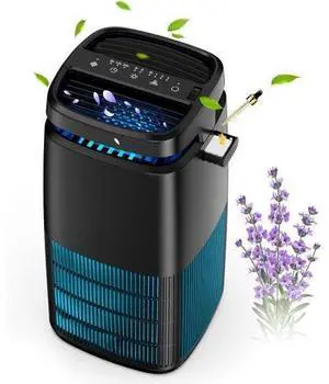 POMORON 4-in-1 Air Purifiers for Home, Air Ionizer Negative Ion Generator, H13 HEPA Filter, UV, Covers 1250 Ft² 99.97% Removal Rate for Pollen Smoke Pet Dander Air Cleaner for Bedroom, MJ002H, Black POMORON 4-in-1 Air Purifiers for Home, Air Ionizer Negative Ion Generator, H13 HEPA Filter, UV, Covers 1250 Ft² 99.97% Removal Rate for Pollen Smoke Pet Dander Air Cleaner for Bedroom, MJ002H, Black