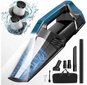 Cordless Car Vacuum Lightweight High Power Handheld Vacuum Cleaner with LED Light, Hand Vacuum for Car Home Office and Pet Hair, BlackBlue Cordless Car Vacuum Lightweight High Power Handheld Vacuum Cleaner with LED Light, Hand Vacuum for Car Home Office and Pet Hair, BlackBlue