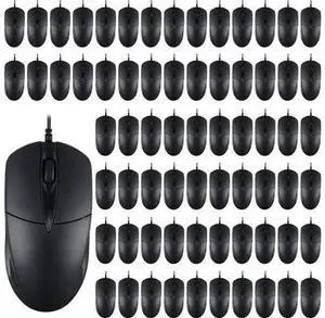 50 Pcs Black Wired USB Computer Mouse Bulk 1000 DPI 3 Button Corded Mouse with Home Office Noiseless Simple USB for Computer Laptop Desktop PC 50 Pcs Black Wired USB Computer Mouse Bulk 1000 DPI 3 Button Corded Mouse with Home Office Noiseless Simple USB for Computer Laptop Desktop PC