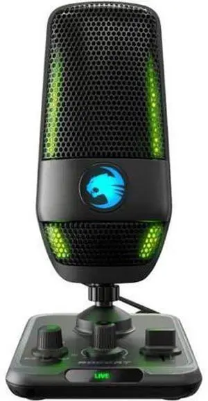 ROCCAT Torch USB Microphone, Studio-Grade Audio, PC Computer Gaming Wired Mic, RGB AIMO Lighting with Indicator, For Streaming, Recording, Podcasting, Quick Mute, Boom Arm Compatible, Black ROCCAT Torch USB Microphone, Studio-Grade Audio, PC Computer Gaming Wired Mic, RGB AIMO Lighting with Indicator, For Streaming, Recording, Podcasting, Quick Mute, Boom Arm Compatible, Black