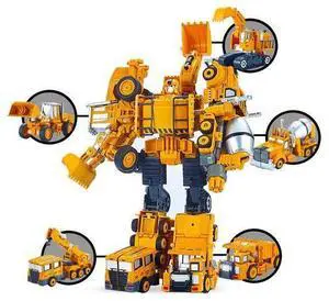 5 Pack TransTruck Transforms to Tractor and Robot Action Figures Combine into 1 Giant Robot - Holiday, Birthday Gift Tractors Robots Toys for Kids 5 Pack TransTruck Transforms to Tractor and Robot Action Figures Combine into 1 Giant Robot - Holiday, Birthday Gift Tractors Robots Toys for Kids