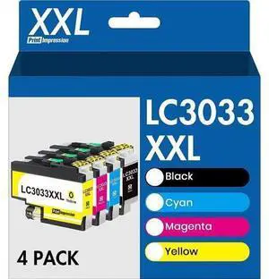 LC3033XXL BK/C/M/Y Ink Cartridges Replacement LC3033 XXL LC-3033 LC3035 High Yield for MFC-J995DW MFC-J805DW MFC-J815DW MFC-J995DW XL MFC-J805DW XL MFC-J815DW XL Printer (4-Pack) LC3033XXL BK/C/M/Y Ink Cartridges Replacement LC3033 XXL LC-3033 LC3035 High Yield for MFC-J995DW MFC-J805DW MFC-J815DW MFC-J995DW XL MFC-J805DW XL MFC-J815DW XL Printer (4-Pack)