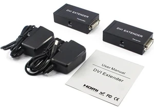 DVI Extender Over Cat5e/6 Ethernet Cable up to 60M with Transmitter and Receiver DVI Ethernet Adapter Accessory New DVI Extender Over Cat5e/6 Ethernet Cable up to 60M with Transmitter and Receiver DVI Ethernet Adapter Accessory New