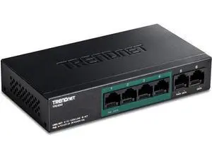 TRENDnet 6-Port Fast Ethernet PoE+ Switch, TPE-S50, NDAA Compliant, 60W PoE Budget, 1.2 Gbps Switch Capacity, Metal, Black, Lifetime Protection TRENDnet 6-Port Fast Ethernet PoE+ Switch, TPE-S50, NDAA Compliant, 60W PoE Budget, 1.2 Gbps Switch Capacity, Metal, Black, Lifetime Protection