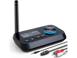 ifofo Bluetooth Transmitter Receiver 3-in-1 Bluetooth 5.0 Audio Adapter for 2 Headphones With Bypass Volume Control Low Latency Long Range LCD Display ON/OFF Optical AUX RCA for TV Home Stereo Speaker ifofo Bluetooth Transmitter Receiver 3-in-1 Bluetooth 5.0 Audio Adapter for 2 Headphones With Bypass Volume Control Low Latency Long Range LCD Display ON/OFF Optical AUX RCA for TV Home Stereo Speaker