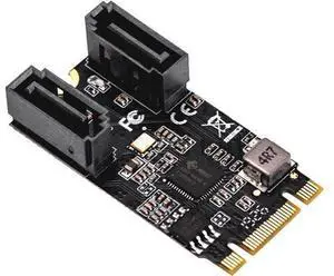 SYBA SI-ADA40149 M.2 (B+M Key) 22x42 to SATA III 2 Ports Adapter Card, Jmicro JMB582 Chipset SYBA SI-ADA40149 M.2 (B+M Key) 22x42 to SATA III 2 Ports Adapter Card, Jmicro JMB582 Chipset