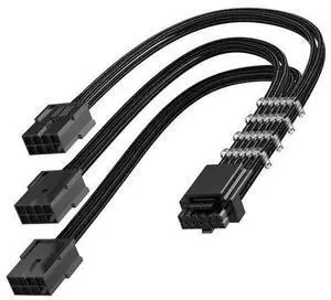 16AWG PCI-e 5.0 12VHPWR PSU Cable Extension, 600W 12+4 Pin Male to PCIE 3x8 Pin(6+2) Female PC Cable Extension for RTX 3090Ti/4070Ti/4080/4090, 30CM 16AWG PCI-e 5.0 12VHPWR PSU Cable Extension, 600W 12+4 Pin Male to PCIE 3x8 Pin(6+2) Female PC Cable Extension for RTX 3090Ti/4070Ti/4080/4090, 30CM
