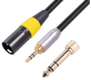 3.5mm +6.35mm (1/8 Inch 1/4 Inch) Cable to Male XLR 3Pin Adapter 30CM 3.5mm +6.35mm (1/8 Inch 1/4 Inch) Cable to Male XLR 3Pin Adapter 30CM