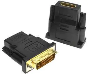 DIXSG DVI to HDMI Adapter, Bidirectional DVI (DVI-D) to HDMI 1080P Male to Female Converter with Gold-Plated Cord 2 Pack (Black) DIXSG DVI to HDMI Adapter, Bidirectional DVI (DVI-D) to HDMI 1080P Male to Female Converter with Gold-Plated Cord 2 Pack (Black)