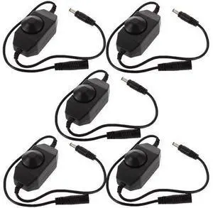 Inline Manual Dimmer Switch for LED Strip Light, Black 5 Pack Inline Manual Dimmer Switch for LED Strip Light, Black 5 Pack