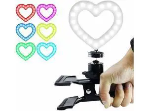 6 Inch RGB Heart-shaped LED Ring Light Dimmable Fill Light for Computer Laptop 6 Inch RGB Heart-shaped LED Ring Light Dimmable Fill Light for Computer Laptop