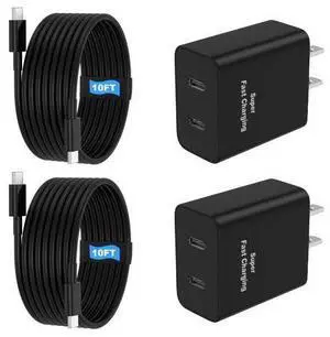 45W 2Pack Super Fast Charger USB C Dual Port Android Phone Charger Type C Fast Charging Block with 10FT Type-C Charger Cord for Samsung Galaxy S26 Ultra/S26/S26+/S25/S24/S23/S22/S21+/iPhone 17/16/15 45W 2Pack Super Fast Charger USB C Dual Port Android Phone Charger Type C Fast Charging Block with 10FT Type-C Charger Cord for Samsung Galaxy S26 Ultra/S26/S26+/S25/S24/S23/S22/S21+/iPhone 17/16/15