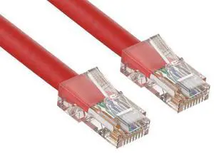 Cable Leader 100ft Cat5e Non-Booted Ethernet Cable / LAN Patch Cable, 1 Gigabit RJ45, 350MHz 24AWG Bare Copper UTP, Red, for Patch Panel, Data Center & High-Density Cable Leader 100ft Cat5e Non-Booted Ethernet Cable / LAN Patch Cable, 1 Gigabit RJ45, 350MHz 24AWG Bare Copper UTP, Red, for Patch Panel, Data Center & High-Density