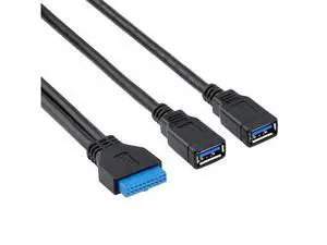2 Ports USB 3.0 Female to Motherboard 20pin Header Cable 10cm 2 Ports USB 3.0 Female to Motherboard 20pin Header Cable 10cm