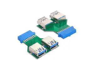 For Motherboard Dual USB 3.0 A Type Female to Motherboard 20/19 Pin Box Header Slot Adapter PCBA For Motherboard Dual USB 3.0 A Type Female to Motherboard 20/19 Pin Box Header Slot Adapter PCBA