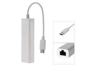 USB-C Type C Male to 100M Gigabit Ethernet Network LAN Adapter for Laptop PC White USB-C Type C Male to 100M Gigabit Ethernet Network LAN Adapter for Laptop PC White