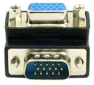 Right Angled 270 Degree VGA SVGA 15pin Male to Female extension Adapter Right Angled 270 Degree VGA SVGA 15pin Male to Female extension Adapter
