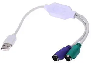 USB to PS2 Mouse Keyboard Converter U-port to Round Port Cable Line Adapter USB to PS2 Mouse Keyboard Converter U-port to Round Port Cable Line Adapter