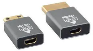 2pcs/set Adapter 4K & HDTV 1.4 Male Compatible Micro HDTV Female to Mini Male 2pcs/set Adapter 4K & HDTV 1.4 Male Compatible Micro HDTV Female to Mini Male