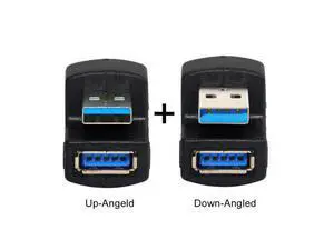 A Male to Female Extension 180 Degree 5Gbps 1 Set Up & Down Angled USB 3.0 Adapter A Male to Female Extension 180 Degree 5Gbps 1 Set Up & Down Angled USB 3.0 Adapter