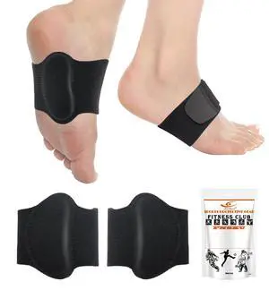Arch Support Braces (Pair) for Plantar Fasciitis Relief - Adjustable Neoprene Arch Support Wraps with Gel Pads for Flat Feet High & Fallen Arch, Wear Over or Under Socks, Fits All Shoes (Black) Arch Support Braces (Pair) for Plantar Fasciitis Relief - Adjustable Neoprene Arch Support Wraps with Gel Pads for Flat Feet High & Fallen Arch, Wear Over or Under Socks, Fits All Shoes (Black)