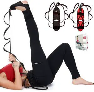 Foot and Calf Fascia Stretcher for Plantar Fasciitis, Physiotherapy Stretching Strap, Yoga Stretch Strap Improves Strength and Relief to Heel Spurs, Calf, Thigh and Hip (Black) Foot and Calf Fascia Stretcher for Plantar Fasciitis, Physiotherapy Stretching Strap, Yoga Stretch Strap Improves Strength and Relief to Heel Spurs, Calf, Thigh and Hip (Black)