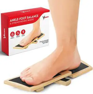 Ankle Strengthener & Axis Board, Bamboo Ankle Balance Board for Physical Therapy, Blackboard Foot Trainer & Foot Strengthener, Giboard for Balance Training, Axisboard for Leg Stability Ankle Strengthener & Axis Board, Bamboo Ankle Balance Board for Physical Therapy, Blackboard Foot Trainer & Foot Strengthener, Giboard for Balance Training, Axisboard for Leg Stability